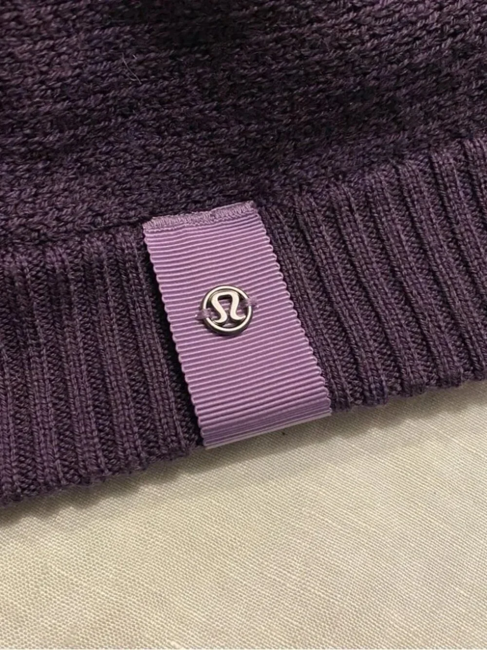 Lululemon deep zinfandel winter orchid purple Knit Happens wool infinity scarf